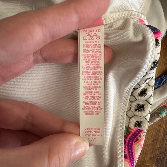 Victoria’s Secret Bikini Top L Boho Y2K Triangle Tassel Swim Floral Festival - Picture 6 of 6